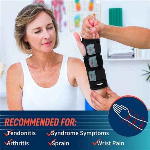 Wrist Brace for Carpal Tunnel Adjustable Night Wrist Support Brace with Splints - Picture 3 of 7